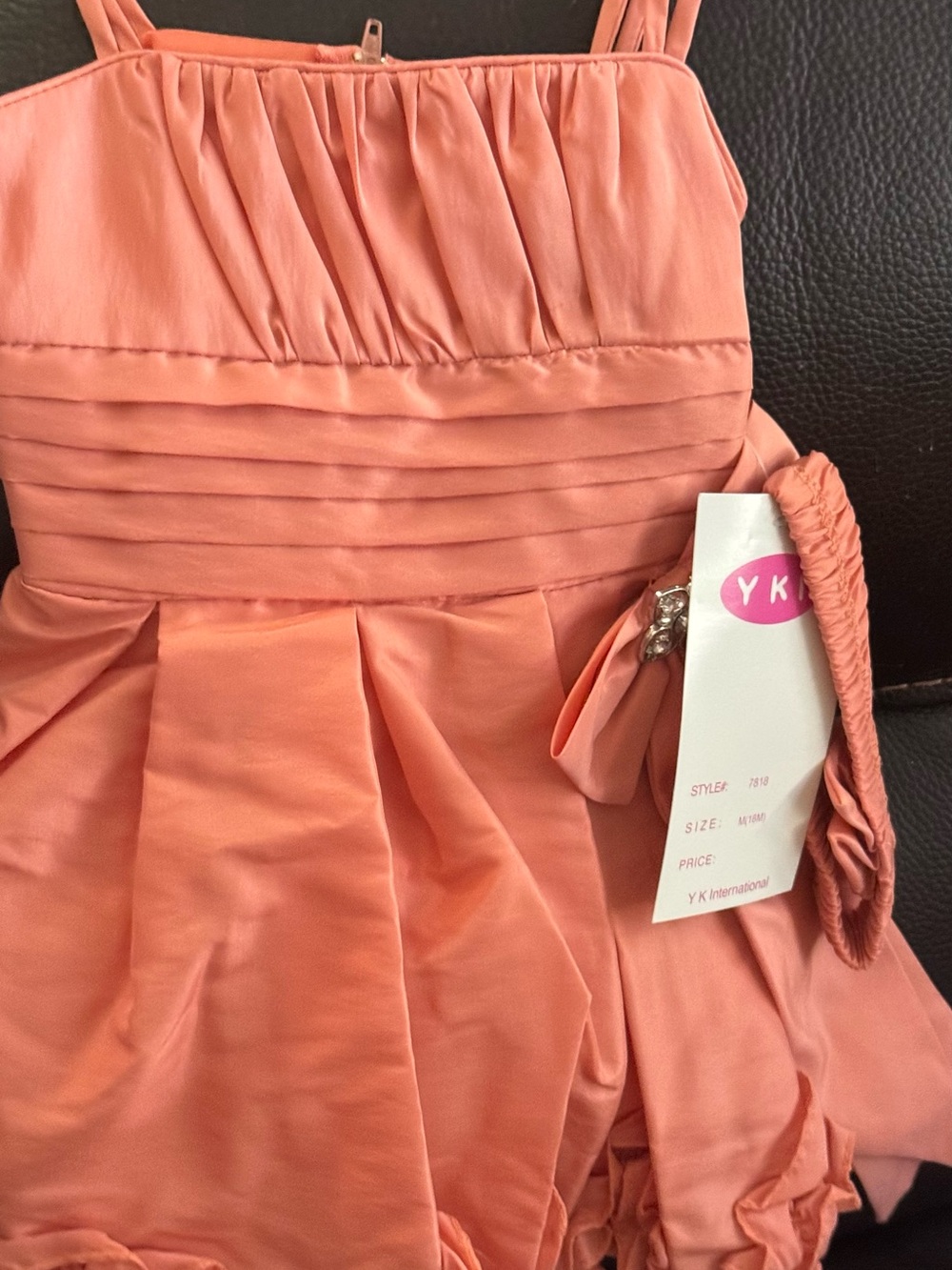 Girls' Coral Peach Party Dress